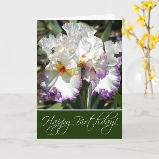 Carte de voeux Irises (Fleur jaune)