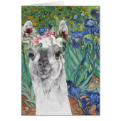 Carte de voeux Irises et Fancy Llama de Van Gogh (Devant)