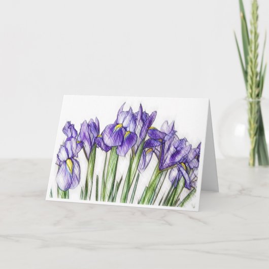Carte de voeux Irises (vide) (Devant)