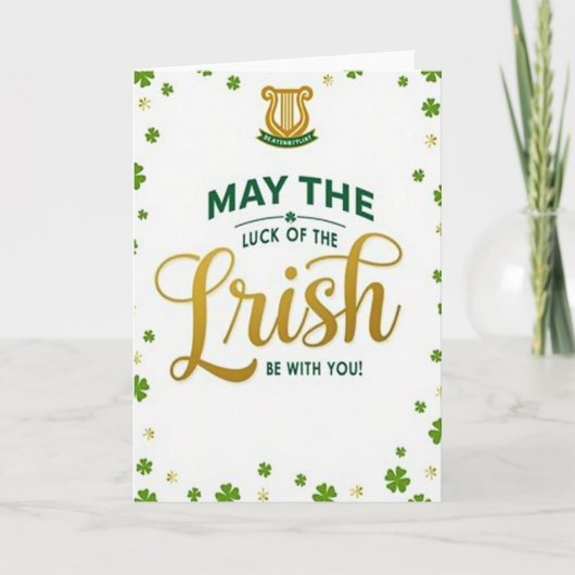 Carte de vœux irlandaise chanceuse (Devant)