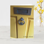 Carte de voeux irlandaise de heurtoir de porte (Fleur jaune)