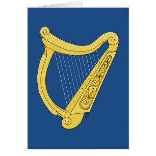 Carte de voeux irlandaise d'harpe