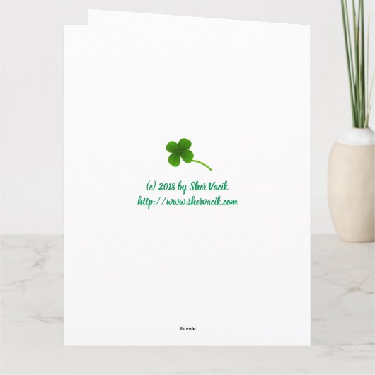 Carte de voeux irlandaise Kiss Me I AM (Dos)