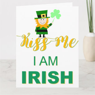 Carte de voeux irlandaise Kiss Me I AM