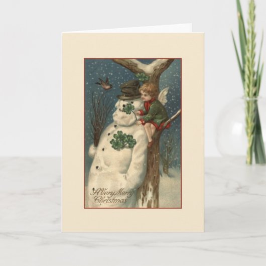 Carte de voeux irlandaise victorienne de Noël (Devant)