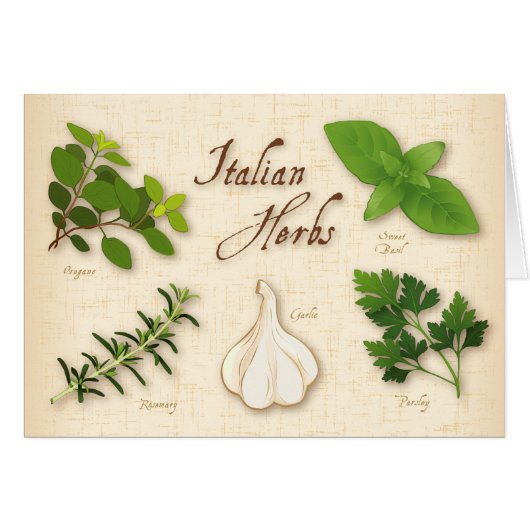 Carte de voeux Italienne Herbes (Devant horizontal)