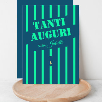 Carte de voeux italienne tanti auguri bleu anniver