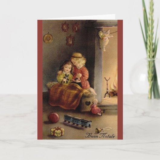 Carte de voeux italienne vintage de Noël (Devant)