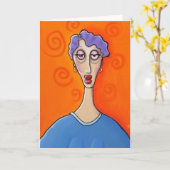 Carte de voeux ivre de fille (Fleur jaune)