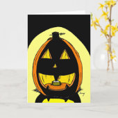 Carte de voeux Jack o' Lantern Halloween (Fleur jaune)