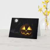 Carte de voeux Jack O'Lantern et Moon Halloween (Fleur jaune)