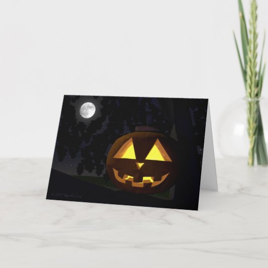 Carte de voeux Jack O'Lantern et Moon Halloween (Devant)