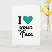 Carte de vœux J'adore ton visage (Fleur jaune)