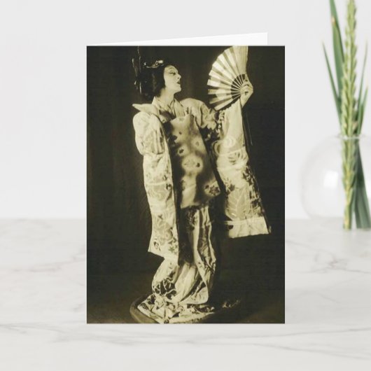 carte de voeux japonaise de geisha (Devant)