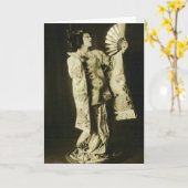 carte de voeux japonaise de geisha (Fleur jaune)