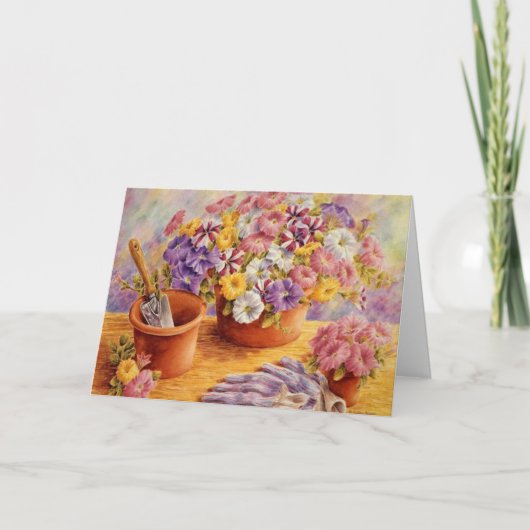 Carte de voeux Jardin Petunias Blank Card (Devant)