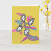 Carte de voeux Jaune Coupe Edge (Fleur jaune)