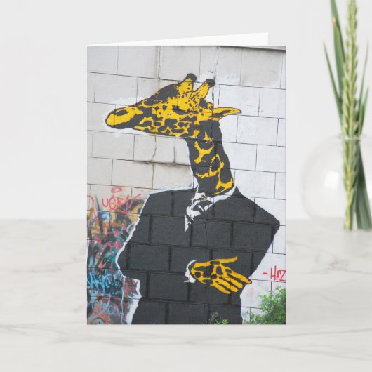 Carte de voeux jaune de girafe (Devant)
