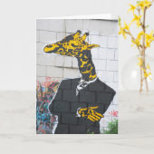Carte de voeux jaune de girafe (Fleur jaune)