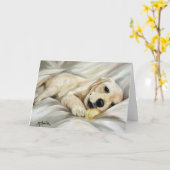 Carte de voeux jaune de laboratoires de labrador (Fleur jaune)