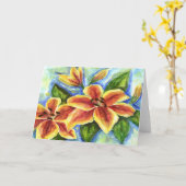 Carte de voeux jaune de lis (Fleur jaune)