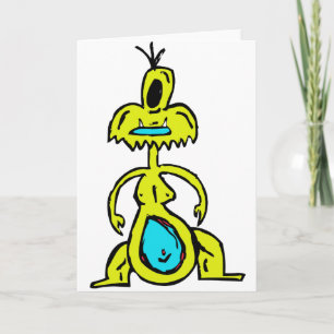 CARTE DE VOEUX JAUNE DE MONSTRE