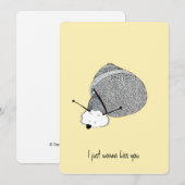 Carte de voeux Jaune Pliée À La Main Avec Escargot (Devant / Derrière)