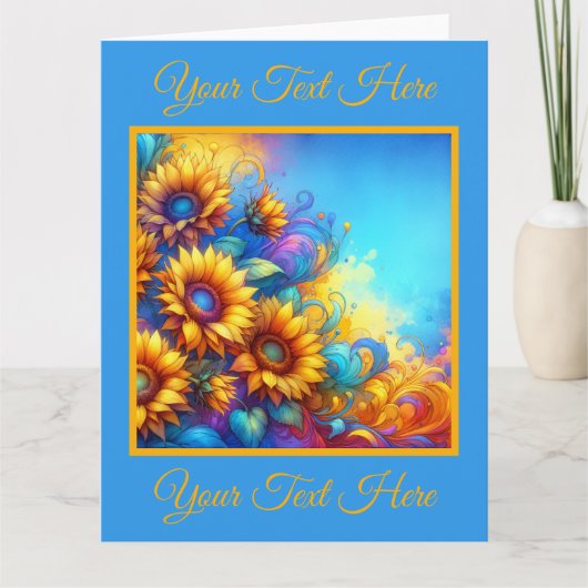 Carte de voeux Jaune Vibrant (Devant)