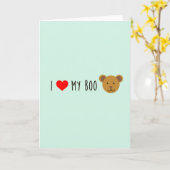 Carte de vœux Je <3 Mon Ours (Fleur jaune)