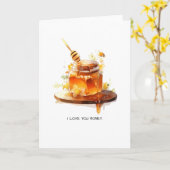 Carte de vœux Je t'aime Chéri (Fleur jaune)