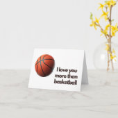 Carte de vœux Je t'aime plus que le basket-ball (Fleur jaune)