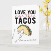 Carte de voeux Je t'aime plus que les tacos (Fleur jaune)