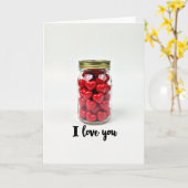 Carte de vœux Je t'aime Pot à cœur (Fleur jaune)