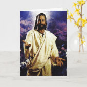 Carte de voeux Jesus 2 (Fleur jaune)