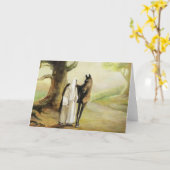 Carte de voeux Jesus et Horse Art (Fleur jaune)