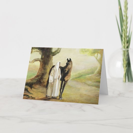 Carte de voeux Jesus et Horse Art (Devant)