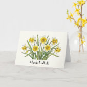 Carte de vœux Jonquille de Mars (Fleur jaune)