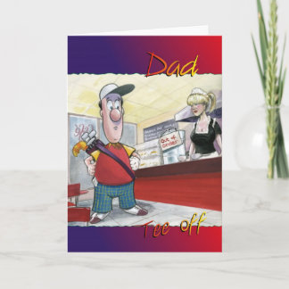 Carte de voeux jouante au golf pour le papa