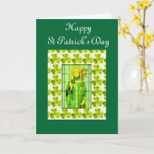 Carte de voeux Jour de la Saint Patrick (Fleur jaune)