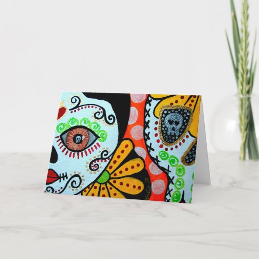 Carte de voeux Jour des morts "Dos Caras" (Devant)