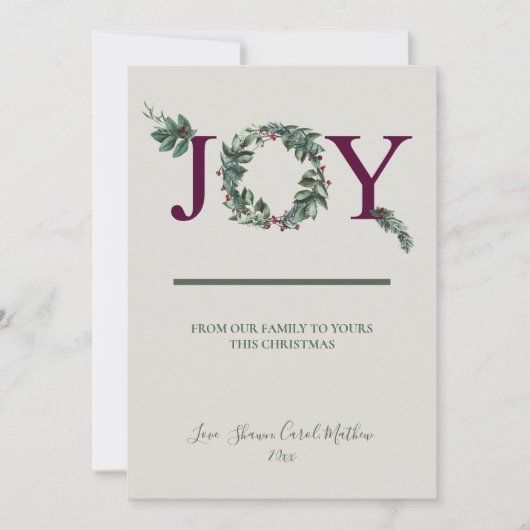 Carte de vœux Joy Holidays (Devant)