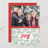 Carte de vœux Joy Pine Bows | 2015 (Devant / Derrière)