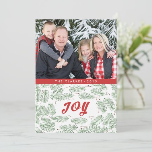 Carte de vœux Joy Pine Bows | 2015 (Debout devant)