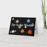 Carte de voeux Joy to the Worlds<br><div class="desc">Un tableau fantasque d'images de notre famille solaire,  et à l'intérieur de la Terre.  Il comprend une explication complète au dos. L'intérieur est vide pour vos sentiments personnels. Une des séries Say It With Stars de Silverhawk.</div>