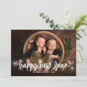 Carte de vœux Joyeuse année photo (Debout devant)