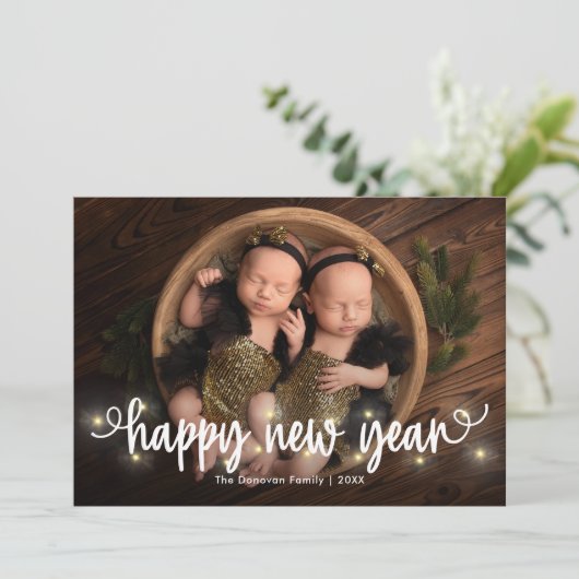 Carte de vœux Joyeuse année photo (Debout devant)
