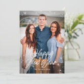 Carte de vœux Joyeuse Année photo de vacances (Debout devant)