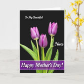 Carte de vœux joyeuse aux fleurs magenta (Fleur jaune)