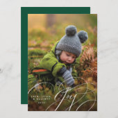 Carte de vœux joyeuse avec photo et écriture heure (Devant / Derrière)