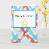Carte de voeux Joyeuse Boss's Day avec étoiles (Fleur jaune)